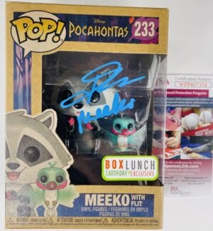 JOHN KASSIR SIGNED MEEKO BOX LUNCH EARTH DAY FUNKO 233 POCAHONTAS DISNEY JSA 334