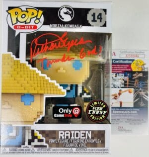 RICHARD EPCAR SIGNED RAIDEN GLOW CHASE FUNKO 14 GAME STOP MORTAL KOMBAT JSA 846