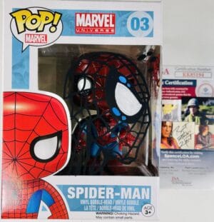 SAM DE LA ROSA SIGNED SPIDERMAN FUNKO POP VINYL 03 AMAZING SKETCH MARVEL JSA 194