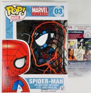 SAM DE LA ROSA SIGNED SPIDERMAN FUNKO POP VINYL 03 AMAZING SKETCH MARVEL JSA 187
