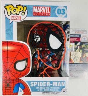 SAM DE LA ROSA SIGNED SPIDERMAN FUNKO POP VINYL 03 AMAZING SKETCH MARVEL JSA 197