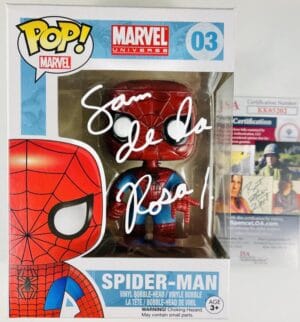 SAM DE LA ROSA SIGNED SPIDERMAN FUNKO POP VINYL 03 AMAZING MARVEL JSA 202
