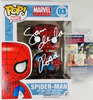 SAM DE LA ROSA SIGNED SPIDERMAN FUNKO POP VINYL 03 AMAZING MARVEL JSA 204