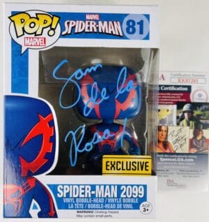 SAM DE LA ROSA SIGNED SPIDERMAN 2099 FUNKO POP VINYL 81 WALGREENS MARVEL JSA 201