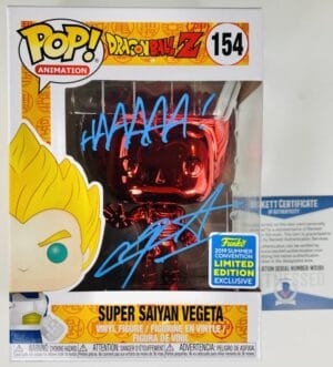 CHRIS SABAT SIGNED SUPER SAIYAN VEGETA FUNKO POP 154 DRAGON BALL Z ANIME BAS 911