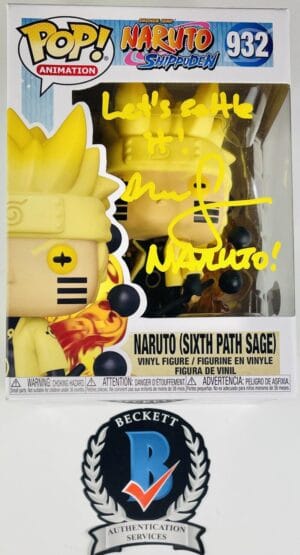 MAILE FLANAGAN SIGNED NARUTO SIXTH PATH SAGE FUNKO POP SHIPPUDEN 932 BAS 941