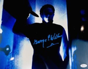 GEORGE WILBUR SIGNED METALLIC 11X14 PHOTO HALLOWEEN MICHAEL MYERS RARE JSA 896