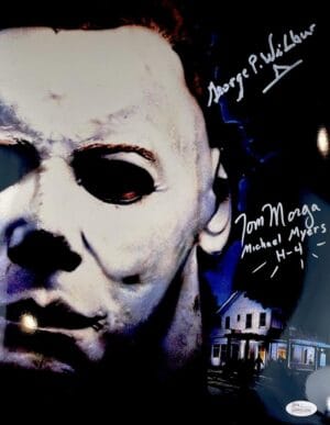 GEORGE WILBUR MORGA SIGNED METALLIC 11X14 PHOTO HALLOWEEN MICHAEL MYERS JSA 898