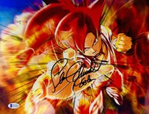 SEAN SCHEMMEL SIGNED GOKU 11X14 METALLIC PHOTO DRAGON BALL DBZ AUTOGRAPH BAS 652