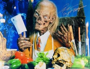 JOHN KASSIR SIGNED CRYPTKEEPER METALLIC 11X14 PHOTO TALES FROM THE CRYPT JSA 258