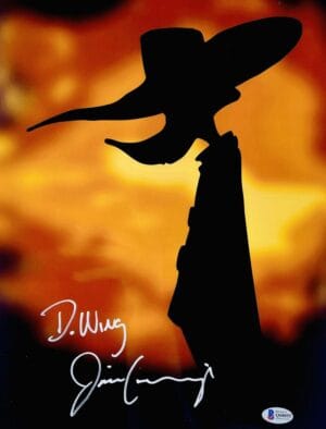 JIM CUMMINGS SIGNED DARKWING DUCK METALLIC 11X14 PHOTO DISNEY AUTOGRAPH BAS 055