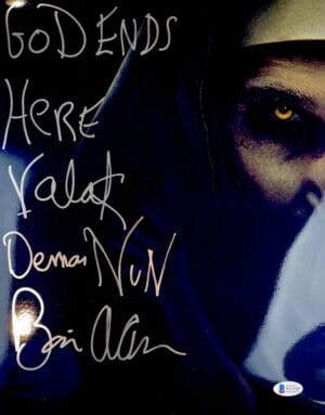 BONNIE AARONS SIGNED 11X14 METALLIC PHOTO THE NUN BECKETT THE CONJURING BAS 987