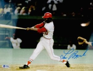 LOU BROCK SIGNED METALLIC 11X14 PHOTO ST. LOUIS CARDINALS HOF AUTOGRAPH BAS 400