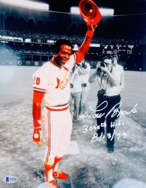 LOU BROCK SIGNED METALLIC 11X14 PHOTO ST. LOUIS CARDINALS HOF AUTOGRAPH BAS 388