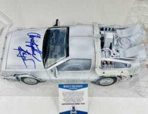 CHRISTOPHER LLOYD SIGNED 1/15 DELOREAN DIE CAST CAR 1:15 BACK TO THE FUTURE BAS5