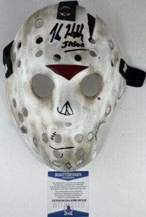 KANE HODDER SIGNED JASON VOORHEES NEW BLOOD SIGNED MASK FRIDAY THE 13TH BAS 431