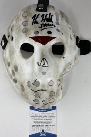 KANE HODDER SIGNED JASON VOORHEES NEW BLOOD SIGNED MASK FRIDAY THE 13TH BAS 437