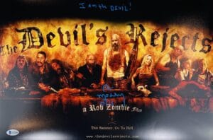 BILL MOSELEY SIGNED DEVILS REJECTS 12X18 PHOTO WITH INSCRIPTION OTIS BAS 351