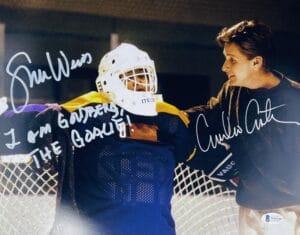 EMILIO ESTEVEZ SHAUN WEISS SIGNED AND INSCRIBED 11X14 PHOTO MIGHTY DUCKS BAS 406