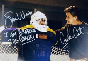 EMILIO ESTEVEZ SHAUN WEISS SIGNED AND INSCRIBED 11X14 PHOTO MIGHTY DUCKS BAS 407
