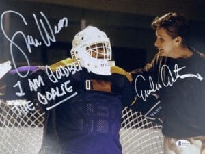 EMILIO ESTEVEZ SHAUN WEISS SIGNED AND INSCRIBED 11X14 PHOTO MIGHTY DUCKS BAS 409