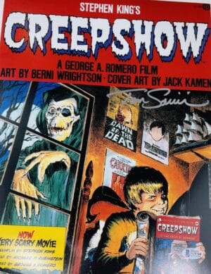 TOM SAVINI SIGNED 11X14 THE CREEP PHOTO CREEPSHOW HORROR AUTOGRAPH BAS 764