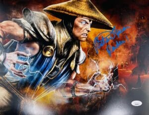 RICHARD EPCAR SIGNED RAIDEN 11X14 PHOTO MORTAL KOMBAT X AUTOGRAPH BAS 779