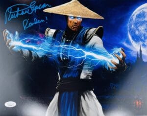 RICHARD EPCAR SIGNED RAIDEN 11X14 PHOTO MORTAL KOMBAT X AUTOGRAPH BAS 829
