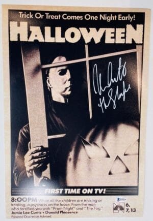 NICK CASTLE SIGNED HALLOWEEN 12x18 PHOTO 1978 MICHAEL MYERS HORROR BAS 359