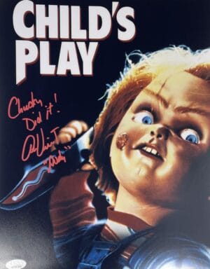 ALEX VINCENT SIGNED CHILDS PLAY 11X14 PHOTO ANDY BARCLAY CHUCKY HORROR JSA 868