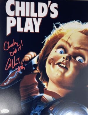 ALEX VINCENT SIGNED CHILDS PLAY 11X14 PHOTO ANDY BARCLAY CHUCKY HORROR JSA 870