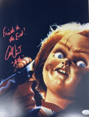 ALEX VINCENT SIGNED CHILDS PLAY 11X14 PHOTO ANDY BARCLAY CHUCKY HORROR JSA 861