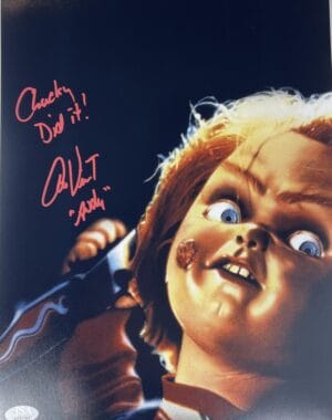 ALEX VINCENT SIGNED CHILDS PLAY 11X14 PHOTO ANDY BARCLAY CHUCKY HORROR JSA 869