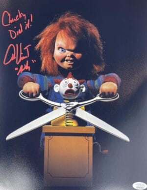 ALEX VINCENT SIGNED CHILDS PLAY 11X14 PHOTO ANDY BARCLAY CHUCKY HORROR JSA 867