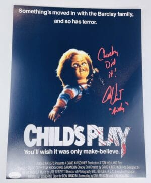 ALEX VINCENT SIGNED CHILDS PLAY 11X14 PHOTO ANDY BARCLAY CHUCKY HORROR JSA 865