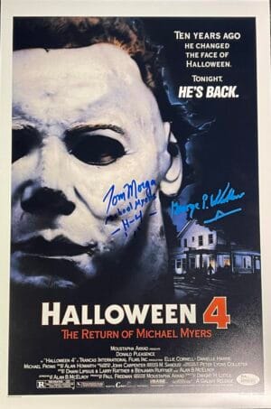 GEORGE WILBUR SIGNED TOM MORGA 12X18 PHOTO HALLOWEEN MICHAEL MYERS  JSA 901