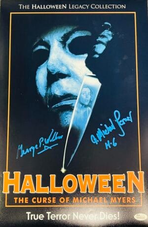 GEORGE WILBUR MICHAEL LERNER SIGNED 12X18 PHOTO HALLOWEEN MICHAEL MYERS  JSA 905