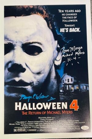 GEORGE WILBUR SIGNED TOM MORGA 12X18 PHOTO HALLOWEEN MICHAEL MYERS  JSA 900