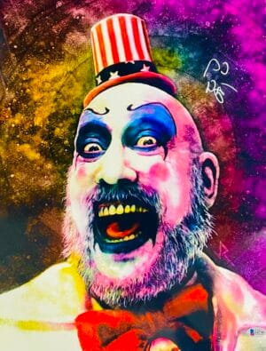 SID HAIG SIGNED METALLIC 16X20 PHOTO RARE INSCRIPTION HOUSE OF 1000 CORPSES BAS6