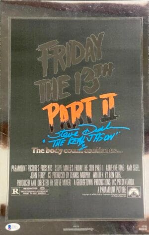 STEVE DASH SIGNED CHROME 11X17 MOVIE POSTER PHOTO FRIDAY THE 13TH JASON VOORHEES