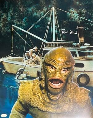 RICOU BROWNING SIGNED 16X20 PHOTO CREATURE FROM THE BLACK LAGOON JSA 6