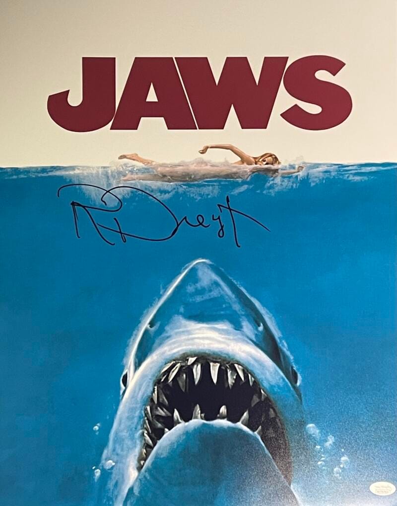 RICHARD DREYFUSS SIGNED JAWS 16X20 PHOTO POSTER STEVEN SPIELBERG HORROR JSA 013