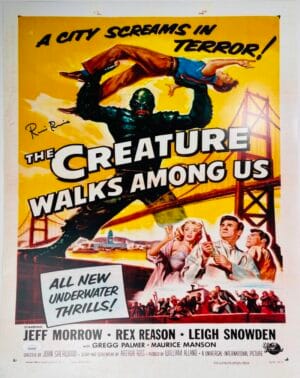 RICOU BROWNING SIGNED 16X20 PHOTO CREATURE FROM THE BLACK LAGOON JSA 459