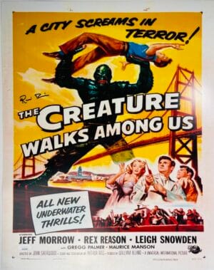 RICOU BROWNING SIGNED 16X20 PHOTO CREATURE FROM THE BLACK LAGOON JSA 458