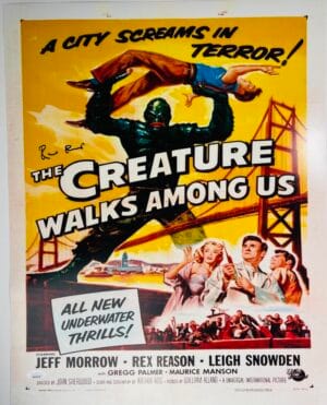 RICOU BROWNING SIGNED 16X20 PHOTO CREATURE FROM THE BLACK LAGOON JSA 457