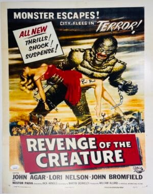 RICOU BROWNING SIGNED 16X20 PHOTO CREATURE FROM THE BLACK LAGOON JSA 456