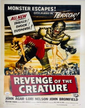 RICOU BROWNING SIGNED 16X20 PHOTO CREATURE FROM THE BLACK LAGOON JSA 455