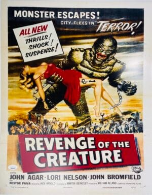RICOU BROWNING SIGNED 16X20 PHOTO CREATURE FROM THE BLACK LAGOON JSA 451
