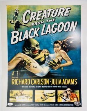 RICOU BROWNING SIGNED 16X20 PHOTO CREATURE FROM THE BLACK LAGOON JSA 448