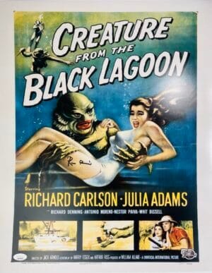 RICOU BROWNING SIGNED 16X20 PHOTO CREATURE FROM THE BLACK LAGOON JSA 447